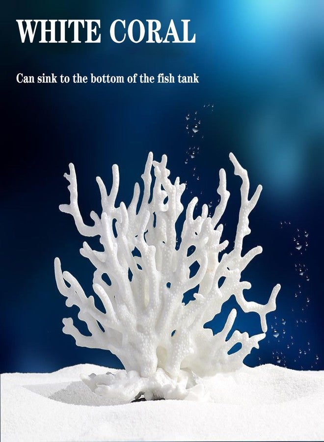 Besimple Artificial Aquarium Coral Ornament Plastic Fish Tank Plants Decoration for Aquarium Landscape (White) - Image 2